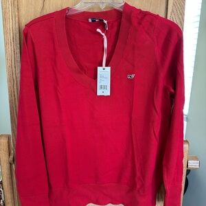 Vineyard Vines Red V-Neck Sweater